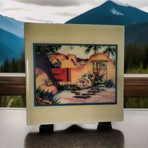 Leanin' Tree Dorman Burns Tile Painting Southwest Landscape Encantada Easel Back